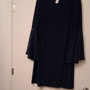 MSK Navy Long Sleeve Dress